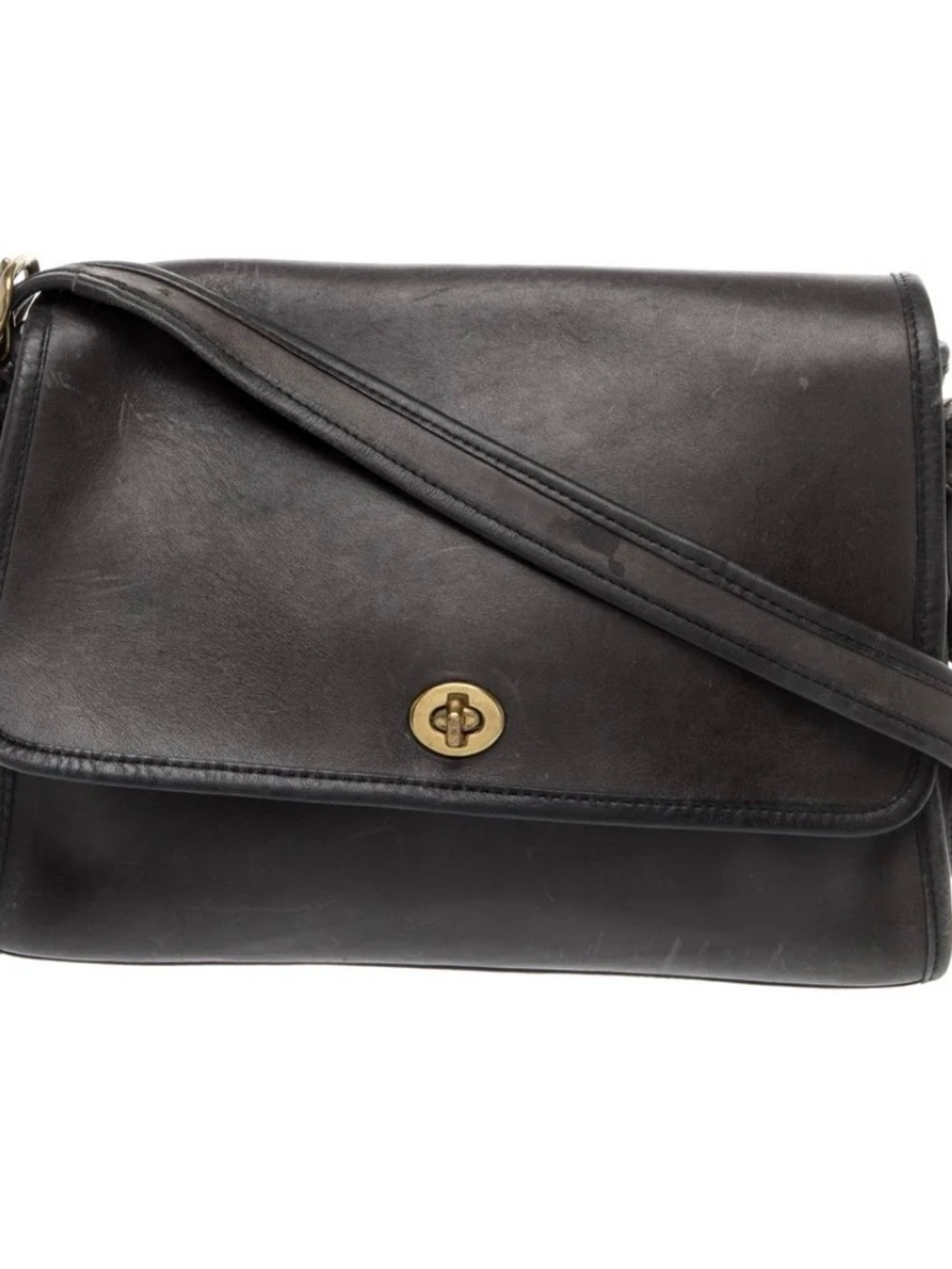 Vintage  Coach crossbody shoulder bag in black leather